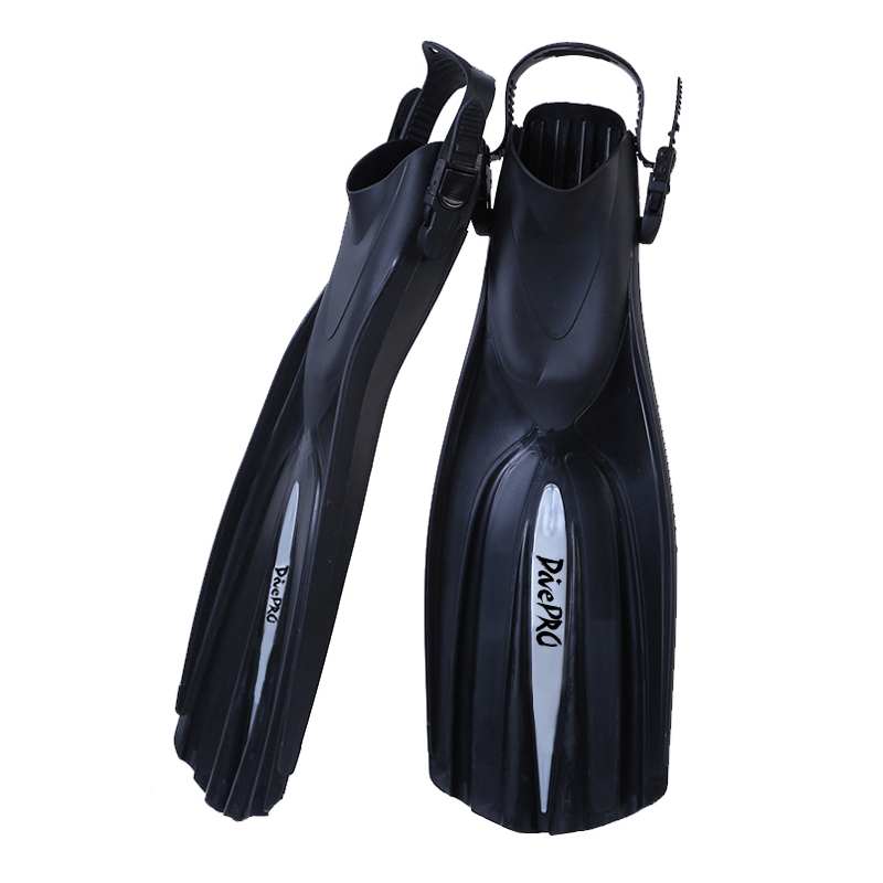 DivePRO Quattro Power Scuba Fin Short fin in Black White Yellow Blue [Colour: Black] [Size: L/XL]